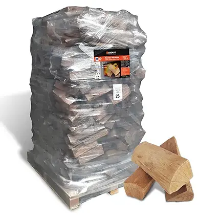 bois de chauffage en palette