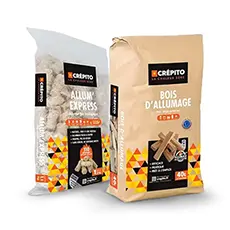 sac de bois d'allumage et d'allume feu Crépito